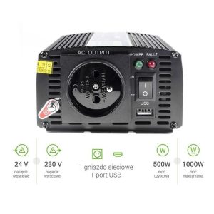 Инвертор GREEN CELL 24V/500W - Image 2