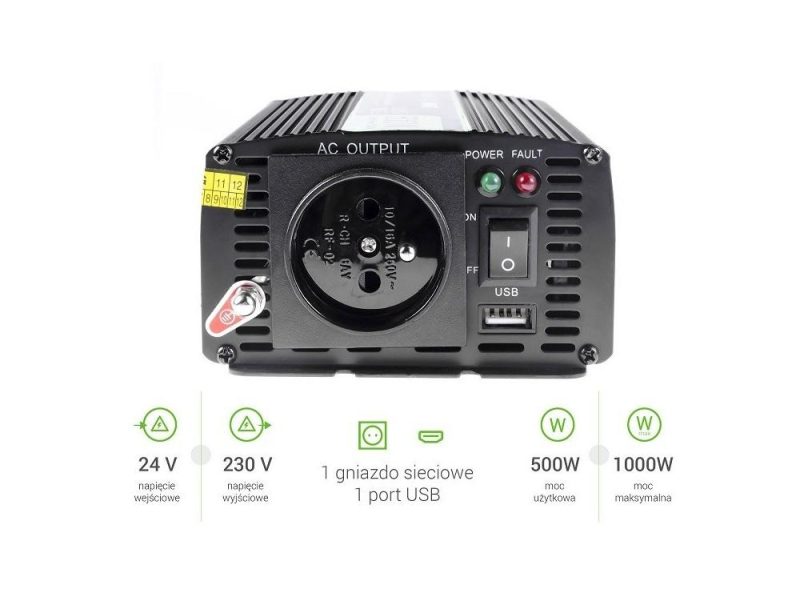 Инвертор GREEN CELL 24V/500W - Image 2