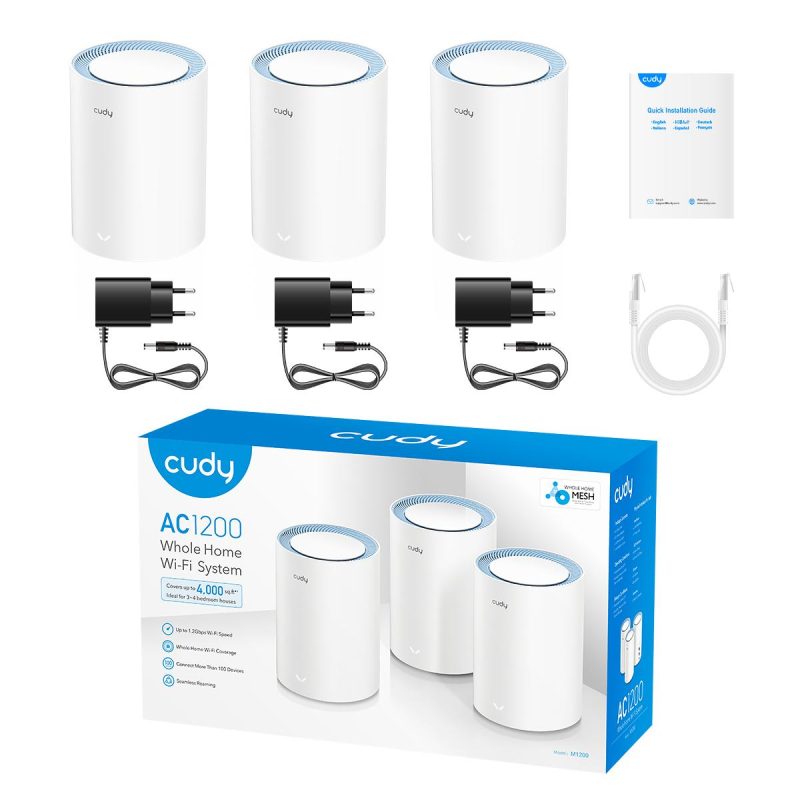 Безжична MESH система Cudy M1200 3, AC1200 Dual Band, 2.4/5 GHz, 300 -  867 Mbps, 3 броя - Image 5