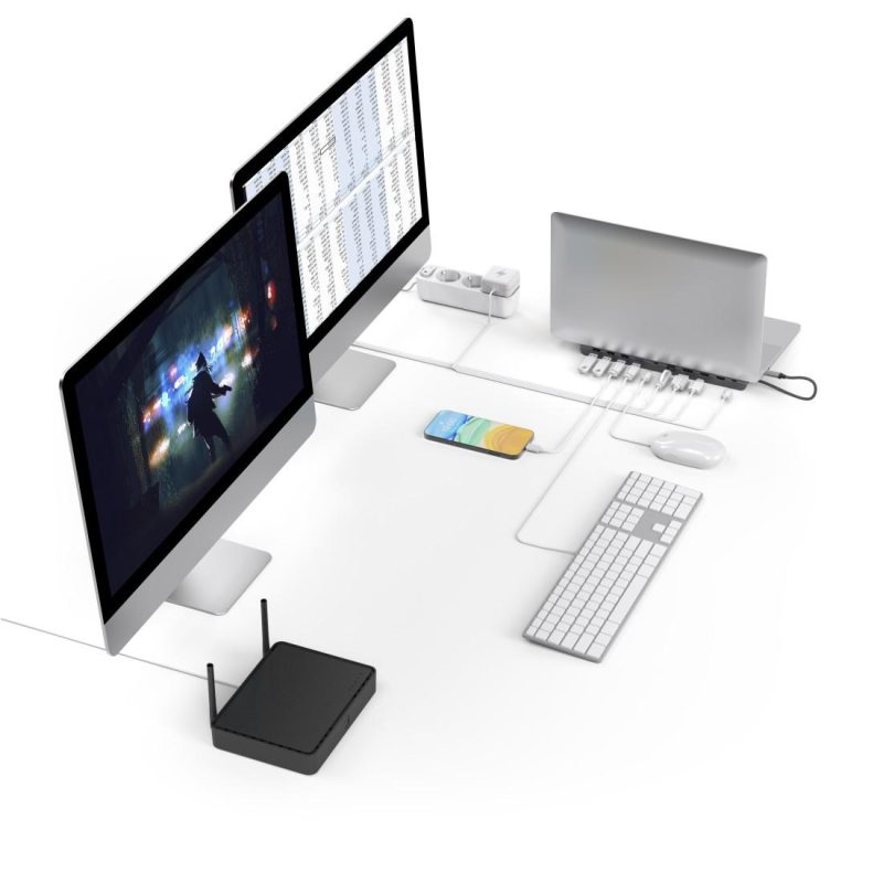 Докинг станция 10 в 1 HAMA Connect2Office Pro, USB-A, USB-C (PD), HDMI, DP, LAN/Ethernet, Сива - Image 5