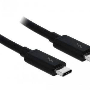 Кабел Delock Thunderbolt 3 (20 Gb/s) USB-C,  мъжко - мъжко, 2.0 м, 3 A, Черен