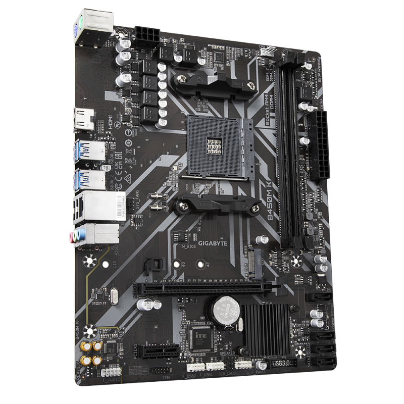 Дънна платка GIGABYTE B450M K Socket AM4 - Image 2