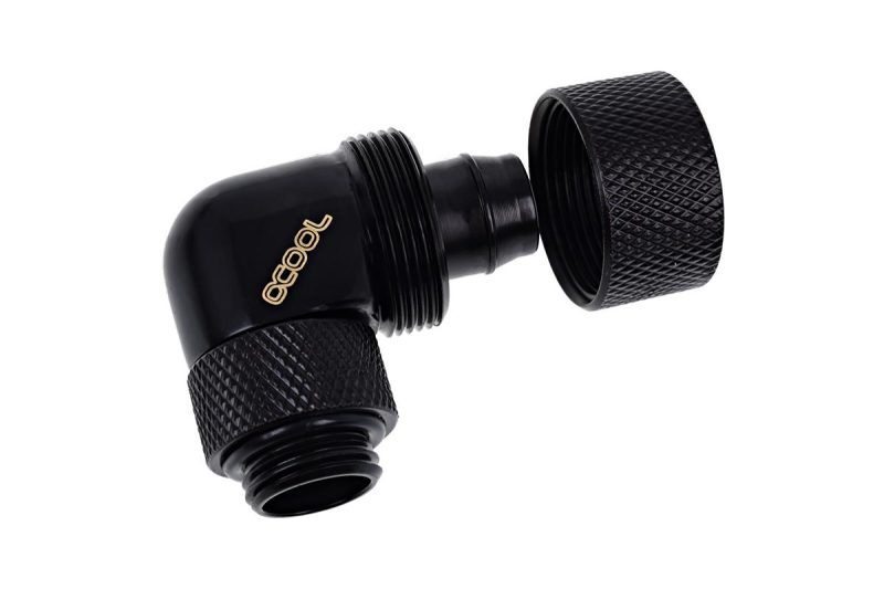 Фитинг Alphacool Eiszapfen, Удължител, 90°, 16/10mm, G1/4, Черен мат - Image 2