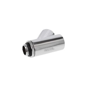 Y-конектор Alphacool Eiszapfen, Въртящ се, 45°, G1/4 външна към 2 x G1/4 вътрешна резба, Сребрист - Image 2