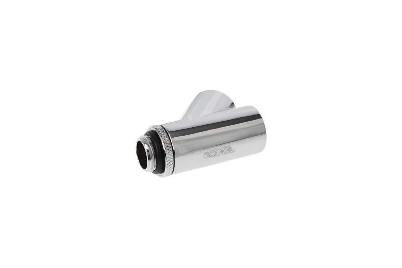 Y-конектор Alphacool Eiszapfen, Въртящ се, 45°, G1/4 външна към 2 x G1/4 вътрешна резба, Сребрист - Image 2