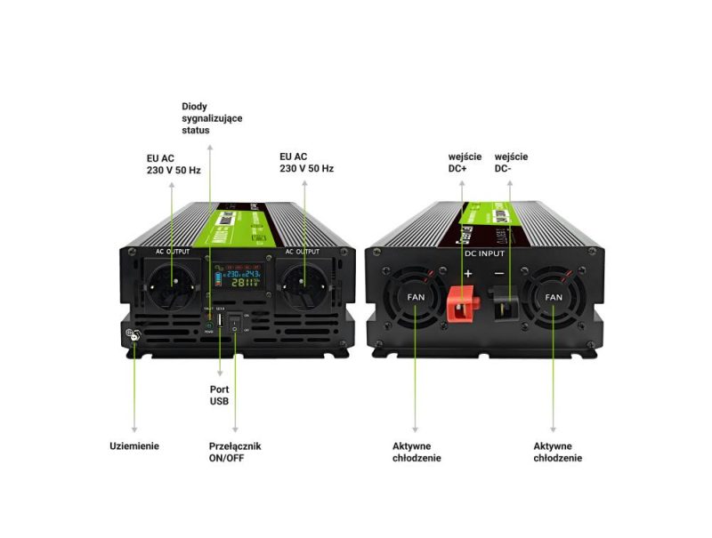 Инвертор GREEN CELL, 24/220V,  DC/AC, 3000W/6000W, чиста синусоида - Image 5