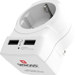 Адаптер SKROSS Europe към USA, USB, Бял