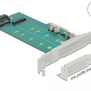Карта PCI Express x4 Delock към 1x M.2 Key B + 1x  M.2 NVMe M.2 Key M, Low Profile - Image 2