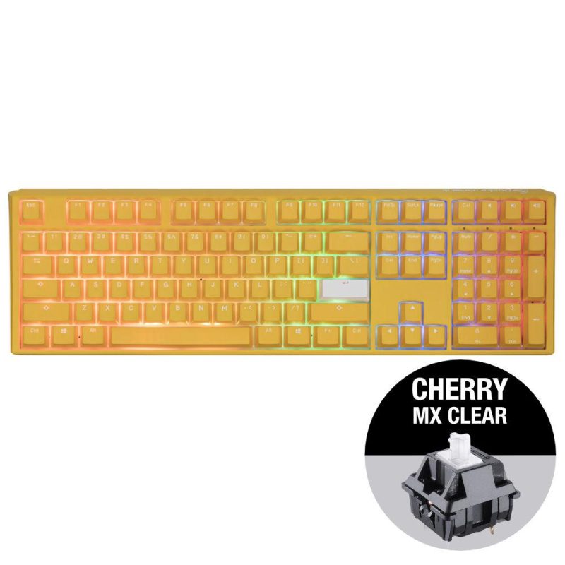 Геймърскa механична клавиатура Ducky One 3 Yellow Full-Size, Cherry MX Clear - Image 2