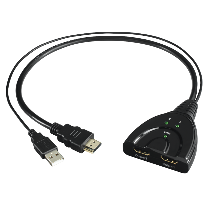 Сплитер HDMI HAMA HDMI мъжко - 2 x HDMI женско, 4K, Черен - Image 2