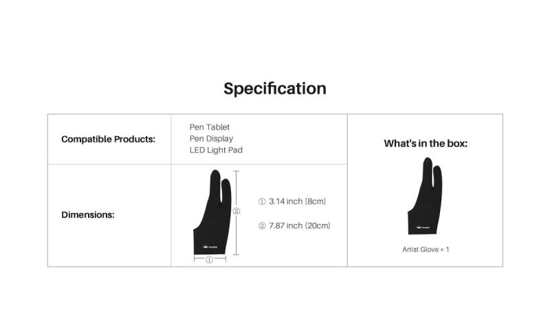 Ръкавица за работа с графичен таблет HUION Artist glove GL200 - Image 5