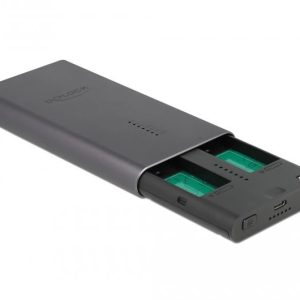 Външно чекмедже Delock, За 2 x M.2 NVMe PCIe SSD, USB-C, Клониране - Image 2