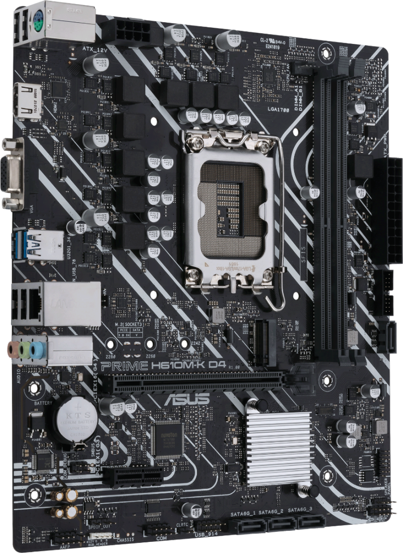 Дънна платка ASUS PRIME H610M-K D4, LGA 1700 mATX - Image 2