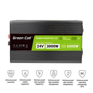 Инвертор GREEN CELL, 24/220V,  DC/AC, 3000W/6000W, чиста синусоида - Image 4
