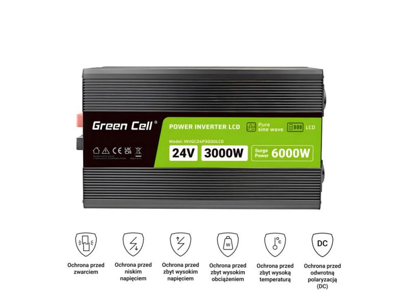 Инвертор GREEN CELL, 24/220V,  DC/AC, 3000W/6000W, чиста синусоида - Image 4