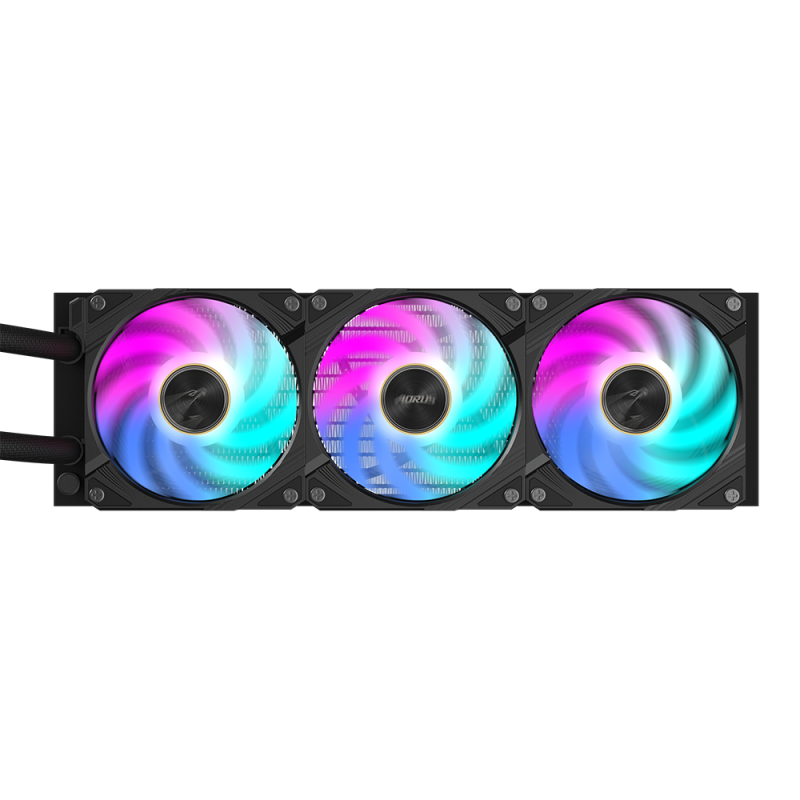 Охладител за процесор Gigabyte AORUS WATERFORCE X II 360 Black, LCD Display - Image 3