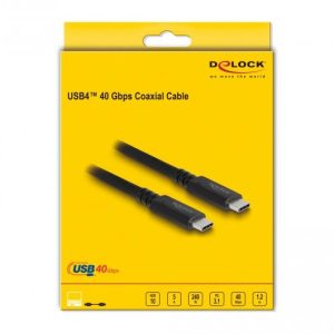 Коаксиален кабел Delock USB4 40 Gbps, USB PD 3.1,  1.2 m, Power Range 240 W - Image 3