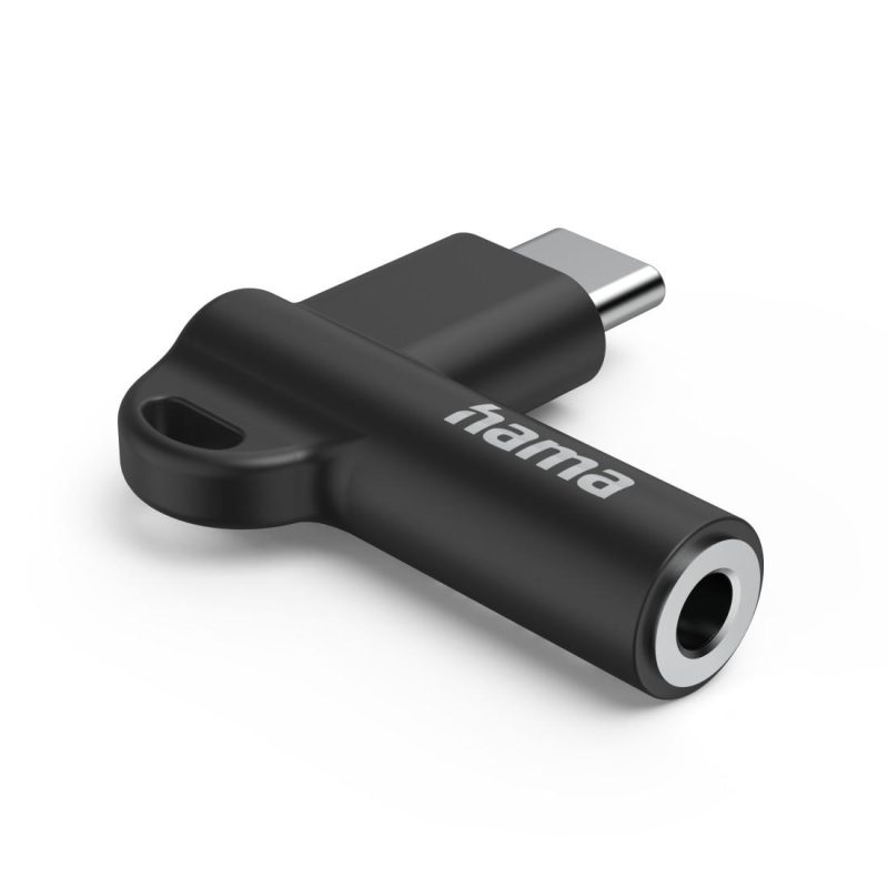 Адаптер Hama, USB-C – 3,5 mm жак, Aux, 90°, 201701 - Image 2