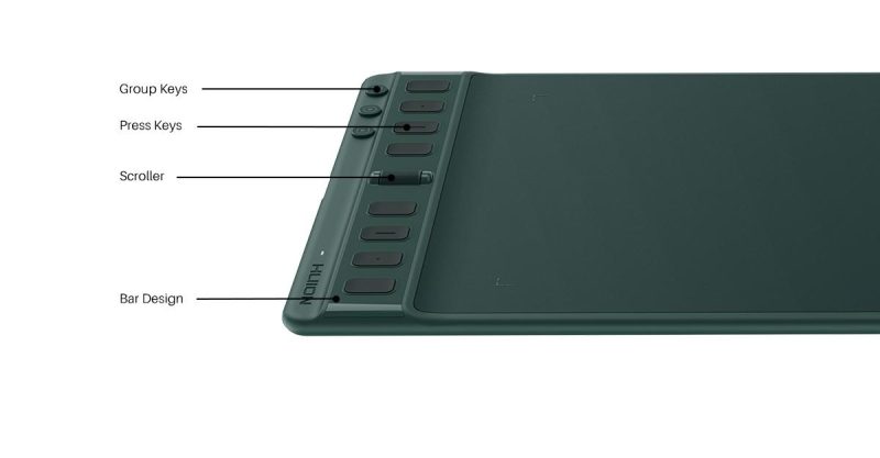 Графичен таблет HUION Inspiroy 2 M, 5080 LPI, Зелен - Image 7