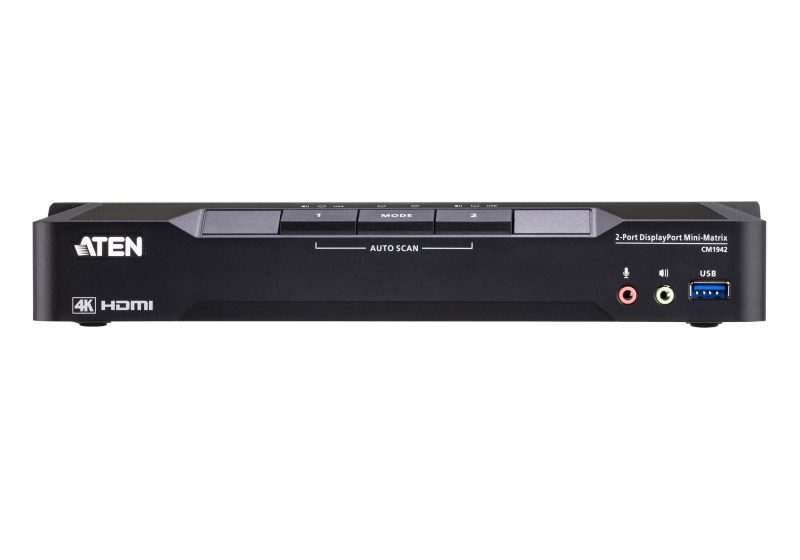 KVM превключвател, ATEN CM1942, 2-портов, USB, HDMI, DisplayPort, Mini-Matrix Boundless - Image 2