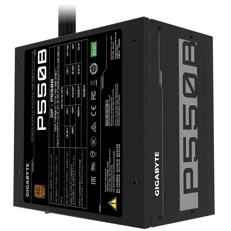 Захранващ блок Gigabyte GP-P550B, 550W, 80+, Bronze - Image 3
