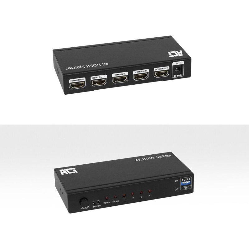 HDMI Сплитер ACT AC7831, 1 вход 4 изхода., 4K, Черен - Image 3