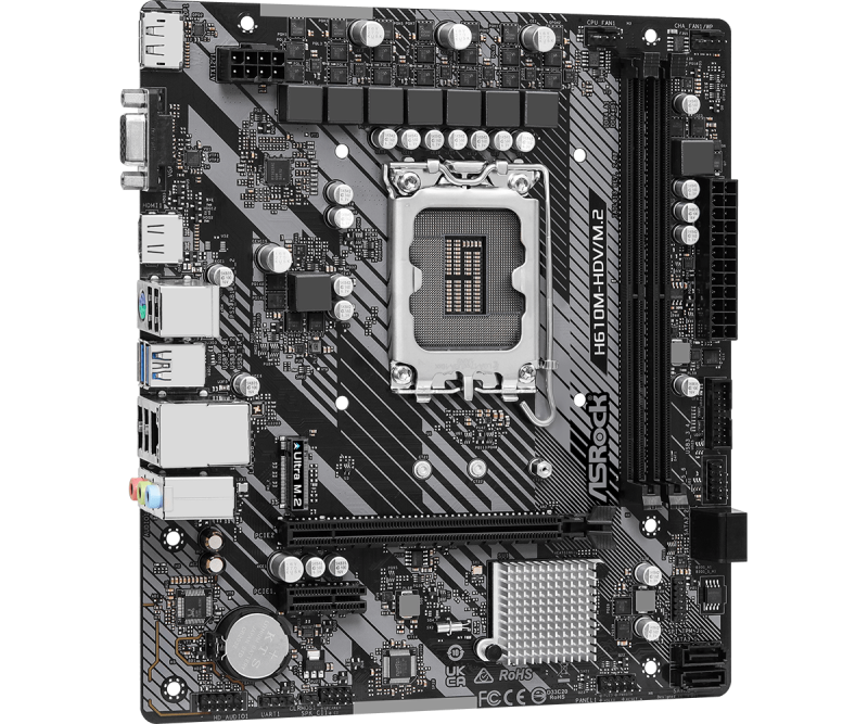 Дънна платка ASRock H610M-HDV/M.2 R 2.0, LGA1700, DDR4, mATX - Image 2