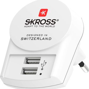 Адаптер-зарядно SKROSS Euro USB Charger 1.302421, 2 x USB-A, 2.4A
