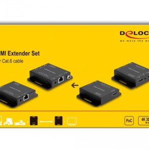 HDMI Extender (усилвател) DeLock, Усилва HDMI сигнал до 40/70 м по UTP кабел - Image 6