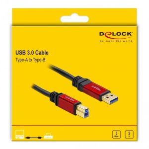 Кабел Delock USB-A мъжко - USB-B мъжко, 2 м, Premium, Екраниран, Черен - Image 4