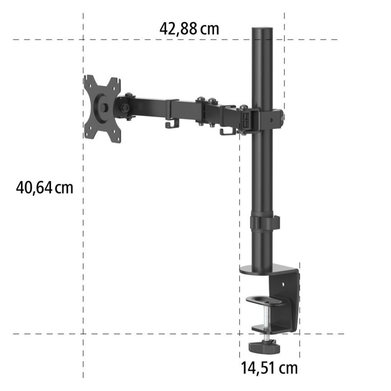 Стойка за монитор за бюро HAMA Регулируема, 13" - 32", 10 кг, Swivel/Tilt, Черен - Image 6