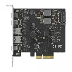 Контролер Delock PCI Express Card x4 -> 3 x USB-C + 2x USB-A 10Gbps - Image 3