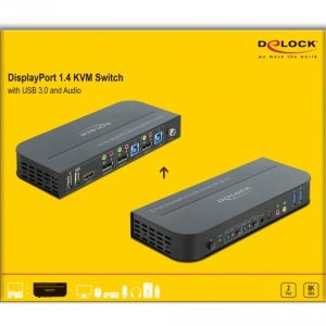 KVM превключвател, Delock 11482, 2-портов, USB, DisplayPort, Audio - Image 4