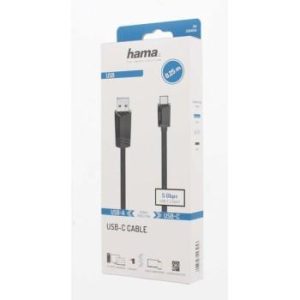 Кабел HAMA USB-C мъжко-USB-A мъжко, USB 3.2 Gen 1, 5Gbit/s, 0.25 м., Черен - Image 2