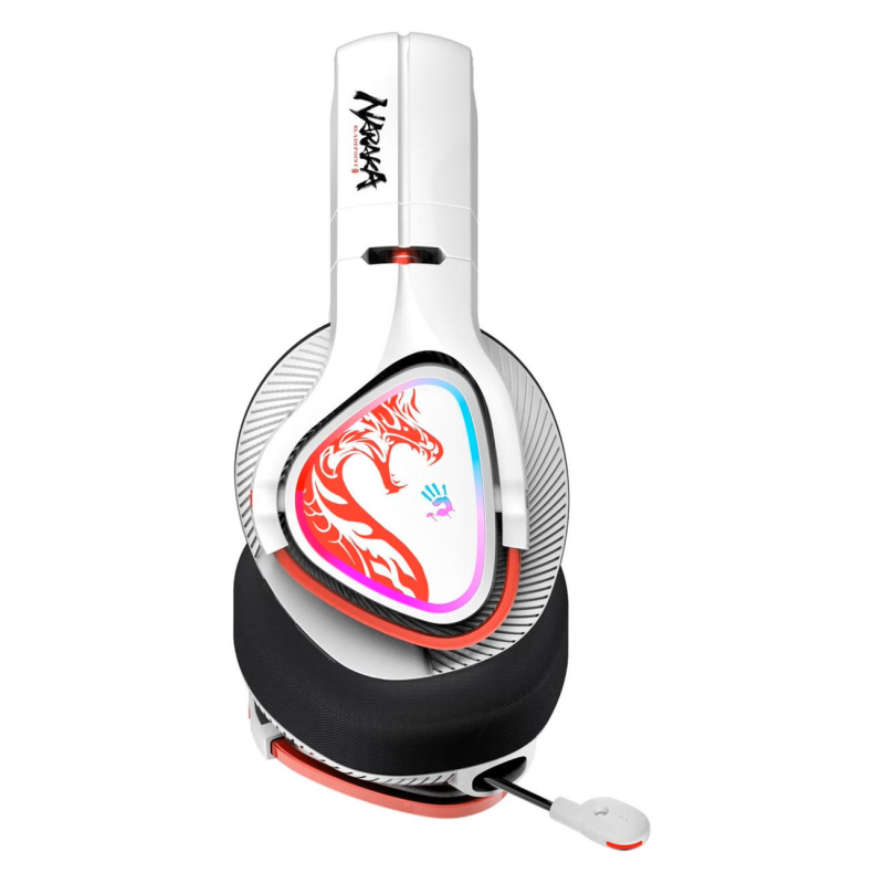 Геймърски слушалки A4TECH Bloody MR720 Naraka, RGB, Bluetooth + USB, Бели - Image 3