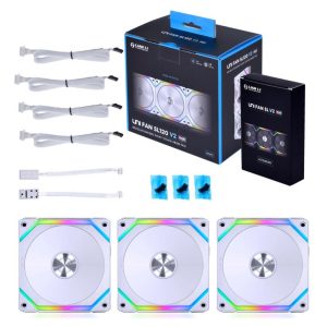Вентилатори Lian-Li UNI SL120 V2 RGB PWM, 3 броя в комплект, Включен контролер, Бял - Image 10