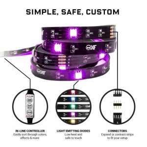 RGB лента KontrolFreek Gaming Lights Kit, USB (2.74m) - Image 3