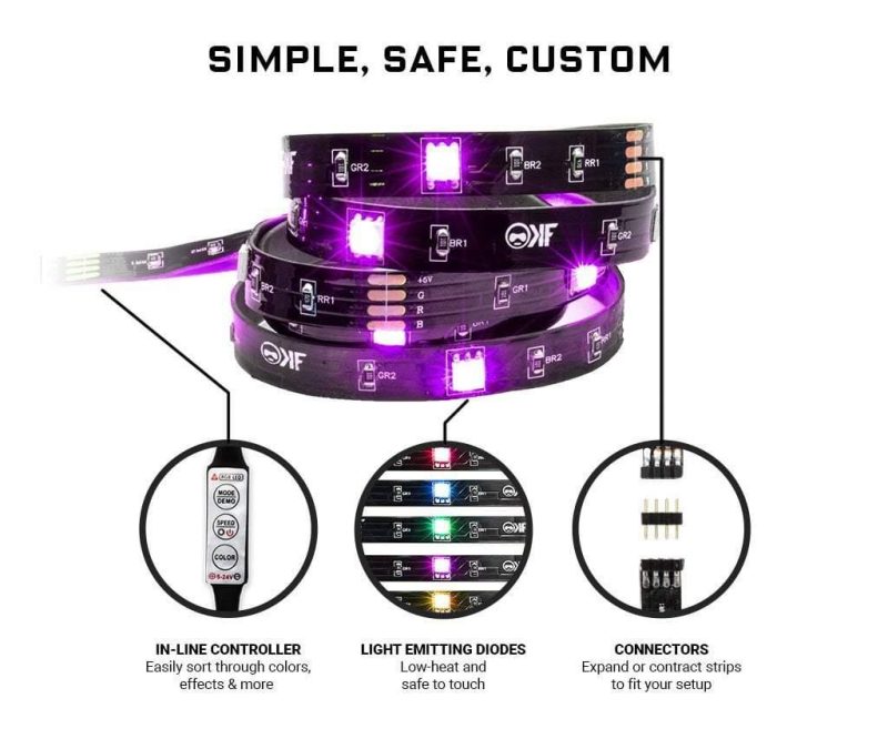RGB лента KontrolFreek Gaming Lights Kit, USB (2.74m) - Image 3