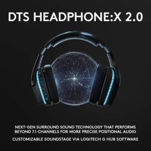 Геймърски слушалки Logitech,  G935 7.1 Wireless 7.1 Surround Lightsync, Безжични, Черни - Image 4