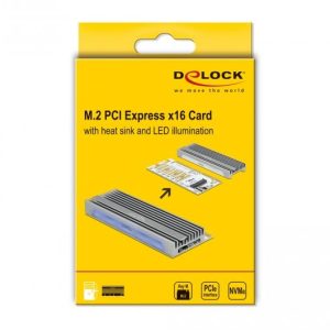 PCI Express x16 (x1 / x4 / x8) карта Delock, за M.2 NVMe M.2 Key M, RGB LED - Image 6