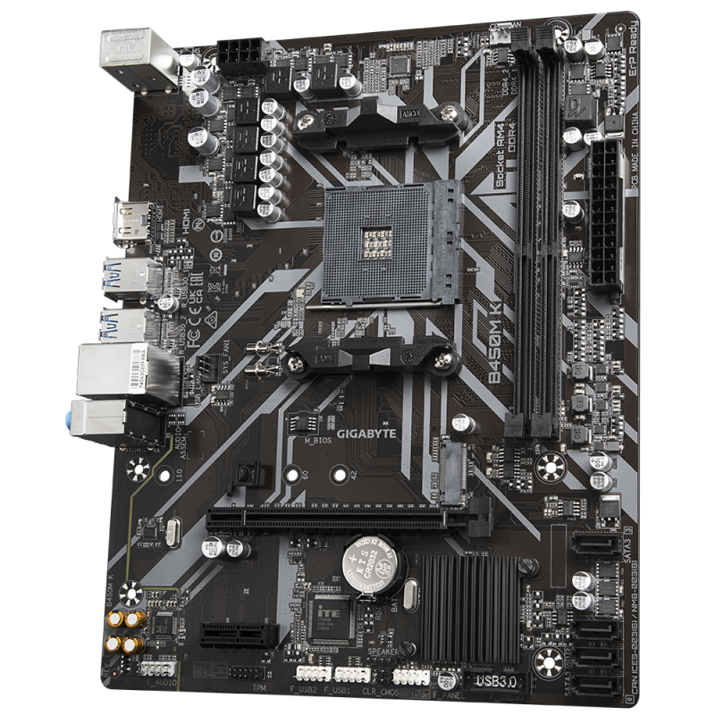 Дънна платка GIGABYTE B450M K Socket AM4 - Image 3