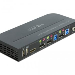 KVM превключвател, Delock 11482, 2-портов, USB, DisplayPort, Audio