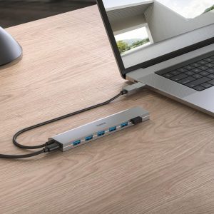 HAMA 7-портов хъб, USB 3.2 Gen 1, 5 Gbit/s, USB-C адаптер със захранване - Image 10