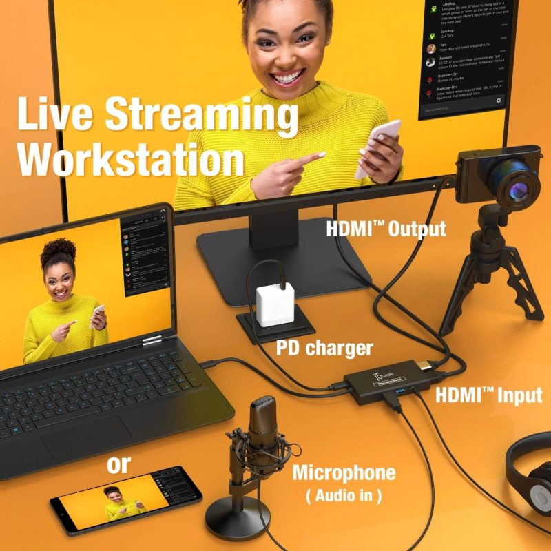Кепчер j5create JVA01, HDMI - HDMI, USB-C хъб, Черен - Image 5