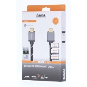 Кабел HAMA Ultra HD, HDMI мъжко - HDMI мъжко, 8K, 48GB/s,метал, 2 м, Позл. конектори, Черен - Image 3