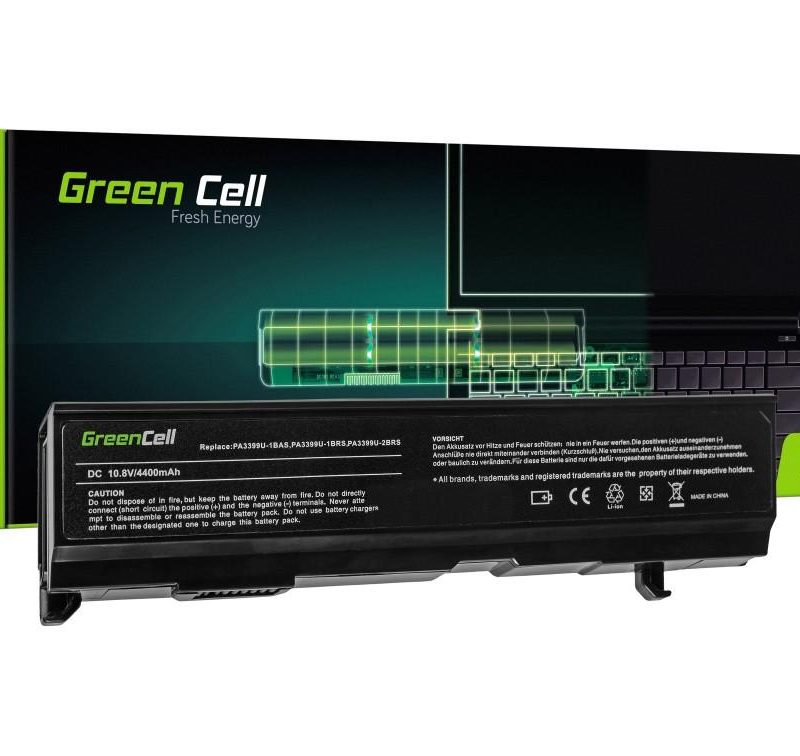 Батерия за лаптоп GREEN CELL, Toshiba Satellite A80 A100 A105 M40 M50 Tecra A3 A6 PA3400, 10.8V, 4400mAh