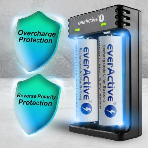 Зарядно устройство за LiIon батерии 3,7v CR18650,CR123,14500 2 гнездa USB micro LC-200 EverActive - Image 2