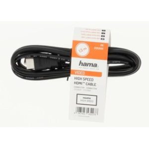 Кабел HAMA 205000, HDMI мъжко - HDMI мъжко, 10Gbit/s, 1080p, 1.5 м, Екраниран, Черен - Image 2