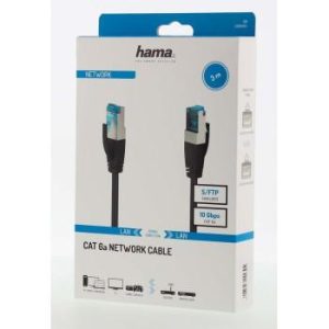 Мрежов пач кабел HAMA S/FTP, CAT 6a, RJ-45 - RJ-45, 10Gbit/s, 3.0 m, Черен - Image 2