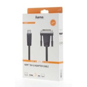 Кабел HAMA 205018, HDMI мъжко - DVI/D мъжко, 1.5 м, Екраниран, Черен - Image 2